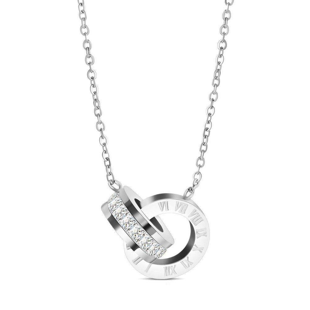 Silver Roman Necklace Stainless Steel